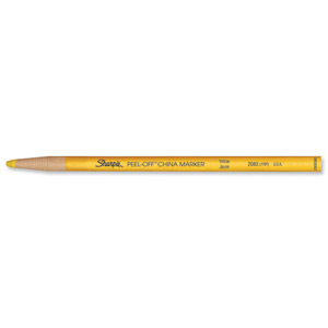Sharpie China Wax Marker Pencil Peel-off Unwraps to Sharpen Yellow Ref S0305101 [Pack 12]
