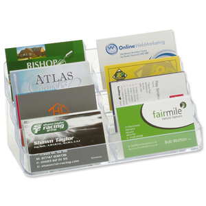 Business Card Holder Desktop 8 Pockets Clear