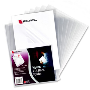 Rexel Nyrex Folder Cut Back A4 Clear Ref 12121 [Pack 25]