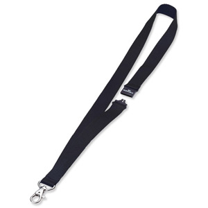 Durable Necklace Textile with Safety Closure for Name Badge Black Ref 8137-01 [Pack 10]