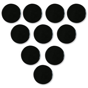 Nobo Magnet Markers Round Plastic Diameter 25mm Black Ref 1901018 [Pack 10]