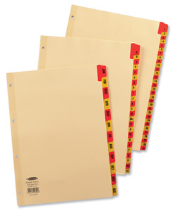 Concord Traditional Index Punched 4 Holes Jan-Dec A4 Buff Manilla Ref CS23