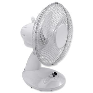 Connect-it Desk Fan Oscillating Silent Non-tilt 2-Speed Cable 2m Dia.229mm Ref ES161
