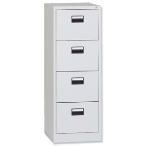 Triumph Contract Everyday Filing Cabinet 4 Drawer Lockable W470xD622xH1321mm Foolscap Grey Ref X4DL