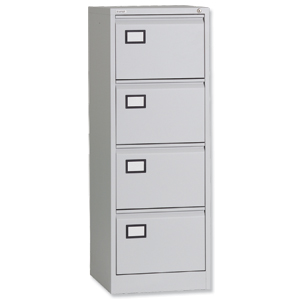 Triumph Trilogy Filing Cabinet 4 Drawer Lockable W470xD622xH1321mm Foolscap Grey Ref TR4D