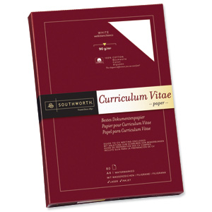 Southworth Cotton Fibre Paper A4 90gsm White Ref R14M [80 Sheets]