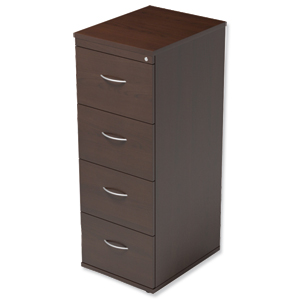 Trexus Filing Cabinet 4-Drawer W480xD600xH720mm Dark Walnut