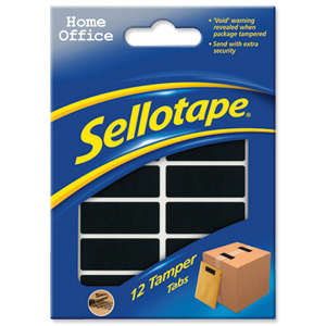Sellotape Tamper Tabs Adhesive Mail Security Size 20x40mm [Pack 12]