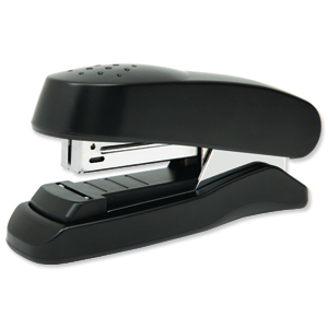 Rapesco Flat Clinch Stapler Half Strip 26/6 Black Ref 1064