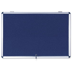 Bi-Office Fire Retardant Display Case Glazed Blue Fabric 8xA4 Ref ST350101150