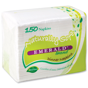 Emerald Dinner Napkins 2-Ply White Ref VEMR5818 [Pack 150] Ident: 605E