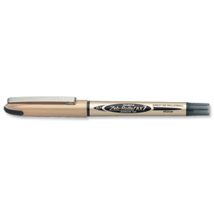 Zebra AX7 Rollerball Liquid Ink Pen Medium Black Ref 15991 [Pack 10]
