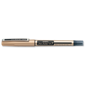 Zebra DX7 Rollerball Liquid Ink Pen Medium Needle Point Black Ref 16081 [Pack 10]