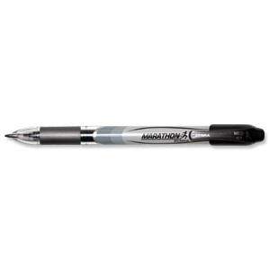 Zebra Marathon Rollerball Gel Pen Medium 0.7mm Tip 0.5mm Line Black Ref 47910 [Pack 12]