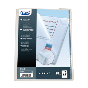 Elba Corner Lock Folder A4 Clear Ref 100206606 [Pack 10]
