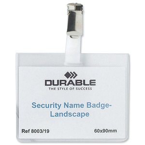 Durable Name Badges Security with Rotating Clip 60x90mm Ref 8003 [Pack 25] Ident: 284C