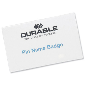 Durable Name Badges with Pin 54x90mm Ref 8004 [Pack 50] Ident: 282I