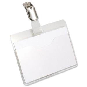 Durable Name Badges Visitors with Rotating Clip 60x90mm Ref 8106 [Pack 25] Ident: 282E