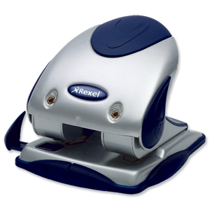 Rexel P240 Punch 2-Hole Heavy-duty with Nameplate Capacity 40x 80gsm Silver and Blue Ref 2100749