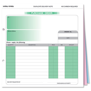 Sigma Purchase Order Business Form 3 Part Set 215x203mm Ref SP3 [Pack 50]
