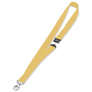 Durable Necklace Textile with Safety Closure for Name Badge 20x440mm Yellow Ref 8137-04 [Pack 10]
