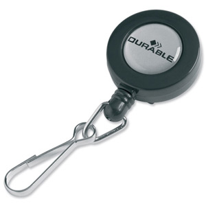 Durable Badge Reel with Spring Snap Fastener 800mm Ref 8221-58 [Pack 10]