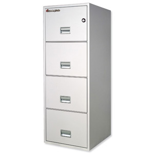 Sentry 5000 Trident Filing Cabinet 1hr Fire Safe 4 Drawers 304kg Grey Ref 4G2530L