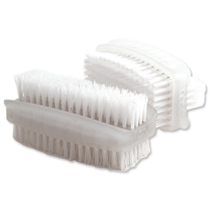 Bentley Nail Brush Double Sided Plasic White Ref KG/CL190/2 [Pack 2]