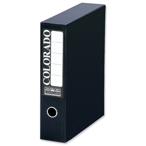 Rexel Colorado Box File with Lock Spring 70mm Spine Foolscap Black Ref 30415EAST [Pack 5]