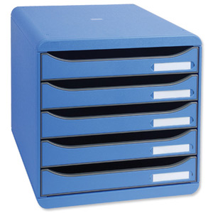 Multiform Big Box Plus Drawer Set Plastic 5 Drawers each H43mm A4plus Ice Blue Ref 309779D