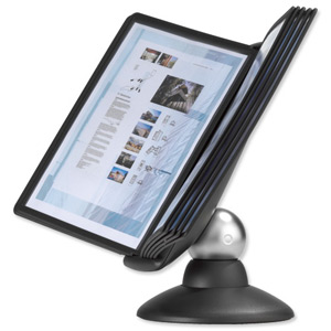 Durable Sherpa Motion Display Unit Rotating with 10 Panels 10 Tabs Black Ref 5587/01
