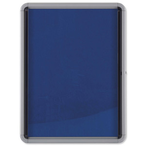 Nobo Noticeboard for Interior Glazed Case Lockable Fabric 9xA4 W792xD77xH1040mm Ref 1902556