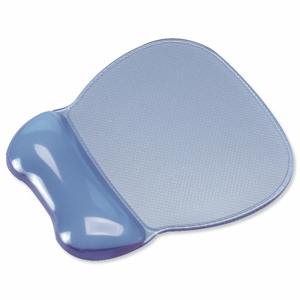 Mouse Mat Pad Wrist Rest Non Skid Easy Clean Soft Gel Transparent Blue