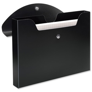 Rexel Optima Job Box Polypropylene Magnetic-seal for 400 Sheets 40mm A4 Black Ref 2102481