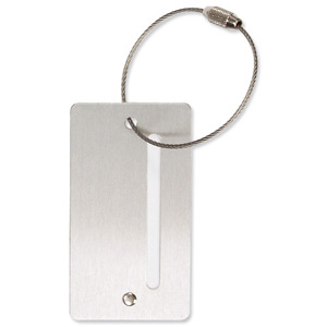 Alumaxx Luggage Tag Aluminium with Screw Closure W78xD45xH3mm Silver Ref 40503