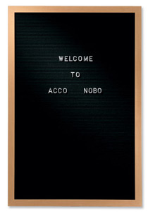 Nobo Welcome Information Letter Board with Characters Beech Frame W450xH600mm Black Ref 1901933