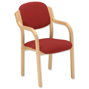 Trexus Armchair Wood Upholstered Stackable Seat W465xD510xH480mm Burgundy