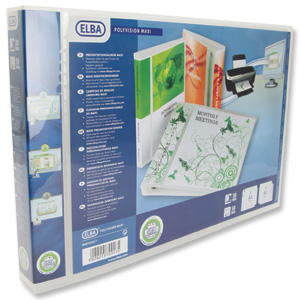 Elba Polyvision Maxi Presentation Binder Polypropylene 4 D-Ring 30mm Landscape Clear A3 Ref 100080803 [Pack 5]