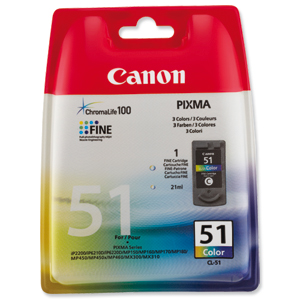 Canon CL-51 Inkjet Cartridge Colour Ref 0618B001
