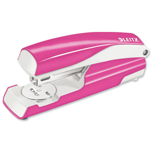 Leitz 5502 Stapler Half Strip Throat 60mm for 26/6 24/6 Capacity 30 Sheets Metallic Pink Ref 55022023 Ident: 303G