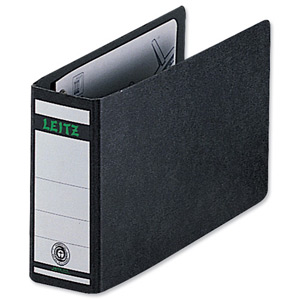 Leitz Board Lever Arch File Oblong Landscape 77mm Spine A5 Black Ref 1076-00-95 [Pack 5]