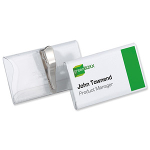 Durable Name Badges with Crocodile Clip 40x75mm Ref 8110 [Pack 25] Ident: 282F