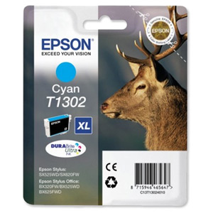 Epson Inkjet Cartridge XL Capacity 10.1ml Cyan Ref C13T13024010