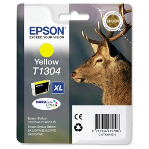 Epson Inkjet Cartridge XL Capacity 10.1ml Yellow Ref C13T13044010