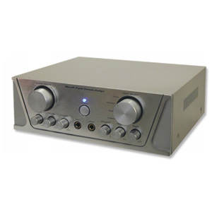 Skytronics Universal Amplifier Stereo 2x50W Output Blue LED Microphone Inputs Ref 103100