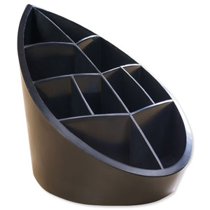 Avery DTR Eco Pen Pot 10 Compartments Leaf Design W100xD180xH119mm Black Ref DR450BLK