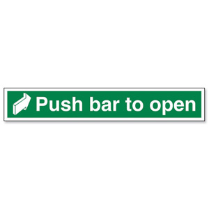 Stewart Superior Sign Push Bar to Open 450x75mm Self-adhesive Vinyl Ref SP127SAV