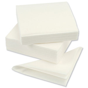 Napkin High quality Single Ply 390x390mm White [Pack 600] Ident: 630F