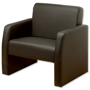 Adroit Reception Armchair Leather W800xD800xH790mm Black