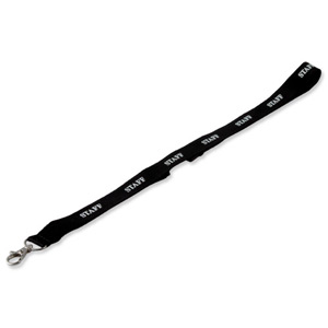 Durable Necklace Textile Printed 'Staff' with Safety Closure Black Ref 999107997 [Pack 10]